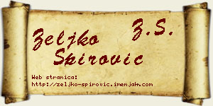 Željko Špirović vizit kartica